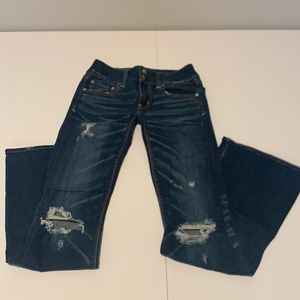 American Eagle Artist Flare Destroyed Jeans 00 Reg